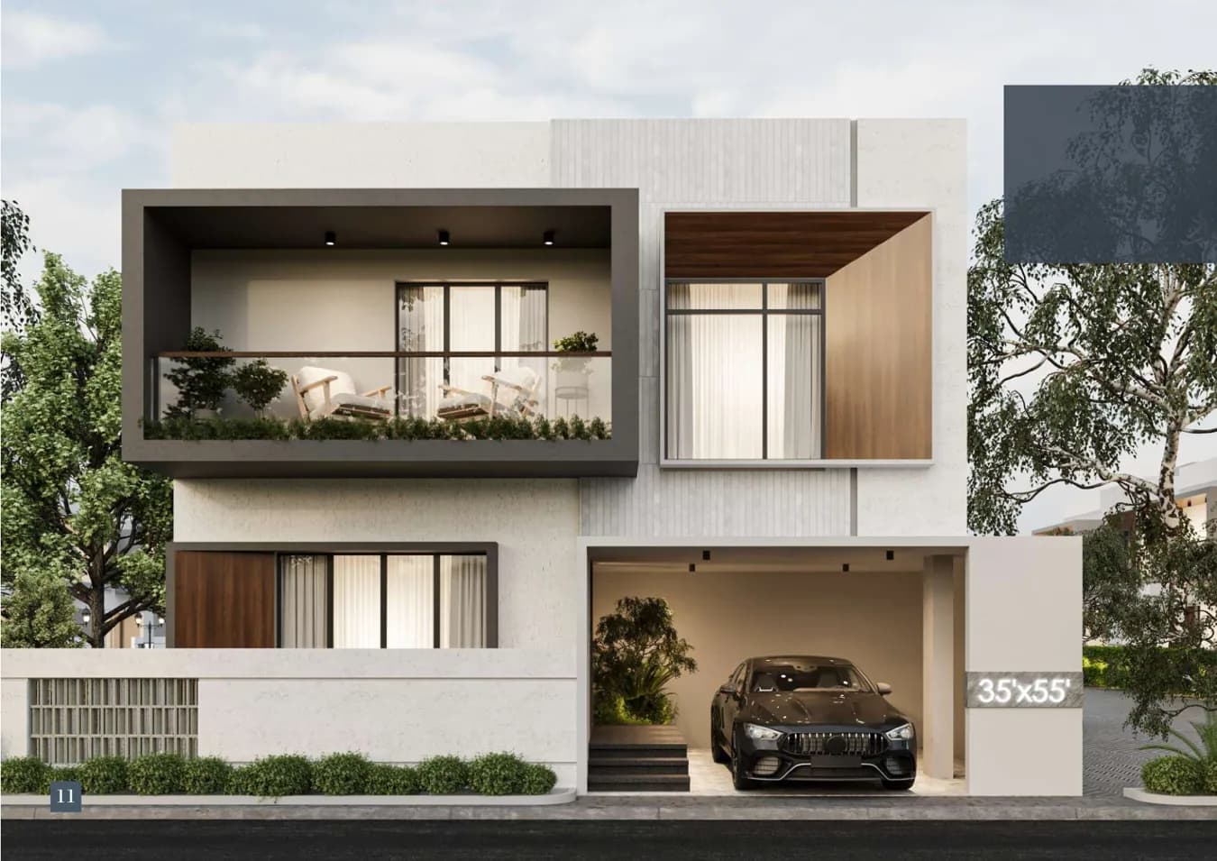 Iris villa architectural elevation from builder brochure