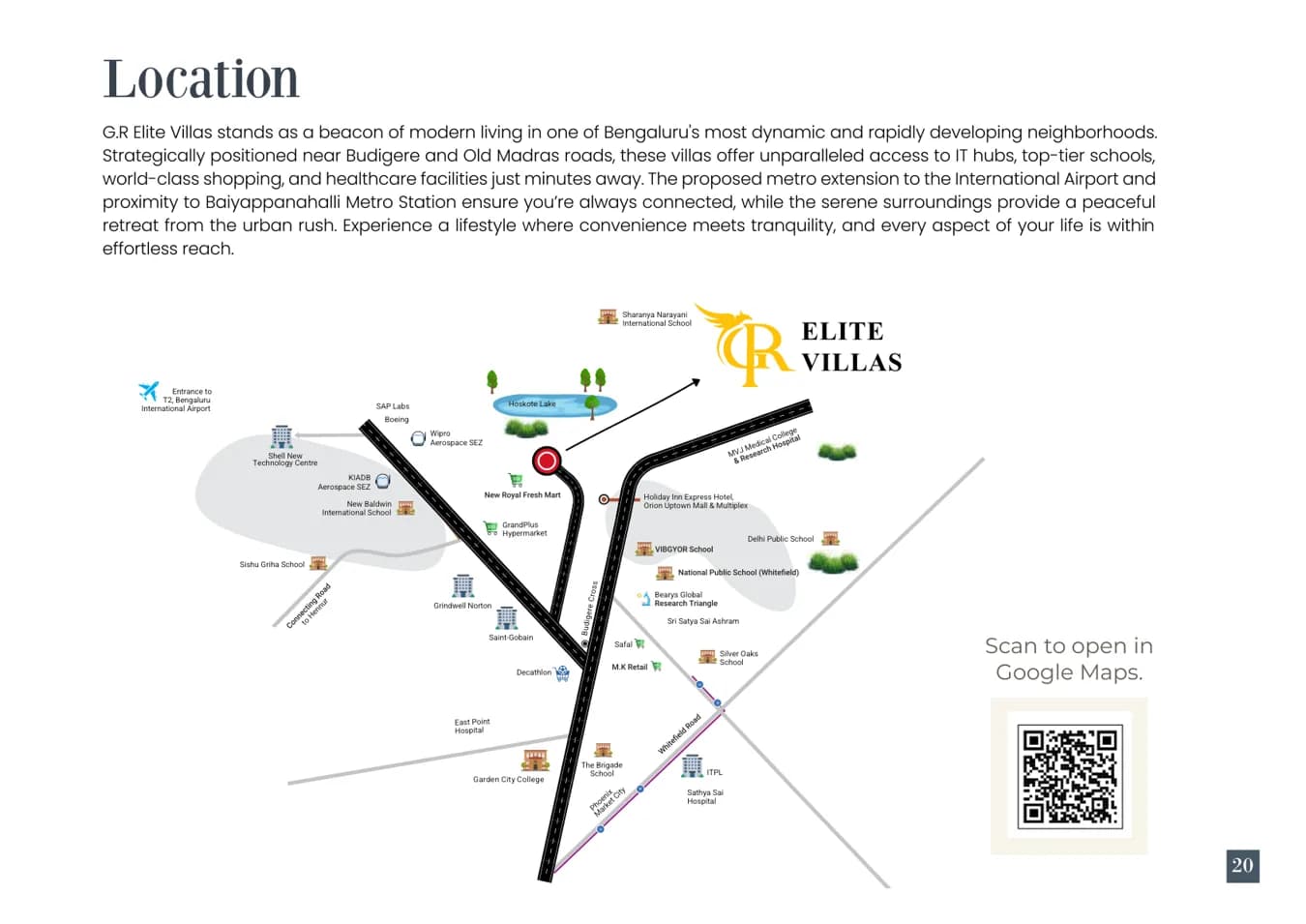 G.R Elite Villas location map from builder brochure