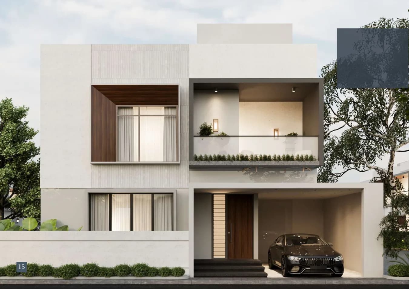 Vista villa architectural elevation from builder brochure